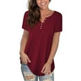 thumbnail image 1 of FOLUNSI Women's Plus Size Tunic Top Henley T-shirt Floral Casual Blouse M-4XL, 1 of 4