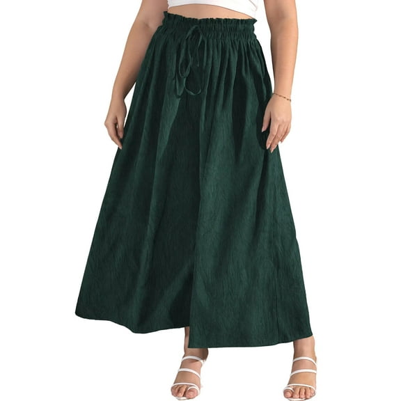 FOLUNSI Women's Plus Size Wide Leg Pants Casual Loose High Waist Culottes Trousers m-4x