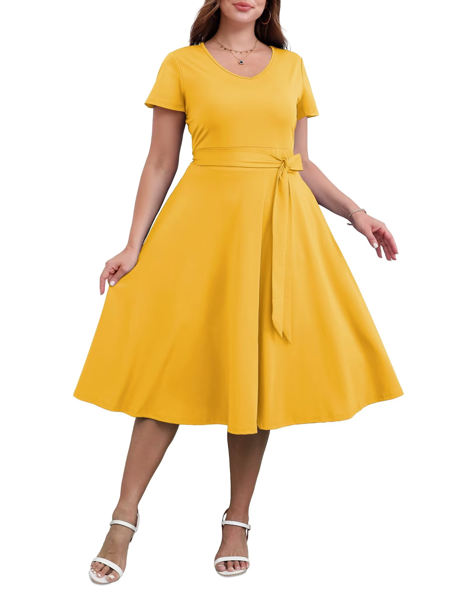 slim fit dress slacks Plus Size Daffodil Long Jewel Chiffon Bridesmaid Dress with Lace main image 0