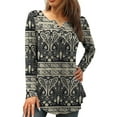 thumbnail image 1 of FOLUNSI Womens Plus Size Long Sleeve Tunic Tops Casual Floral Henley Shirts M-4X, 1 of 8