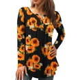 thumbnail image 1 of FOLUNSI Womens Plus Size Tunic Tops Long Sleeve Casual Floral Henley Shirts M-4XL, 1 of 7