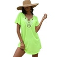 FOLUNSI Womens Plus size Swimsuit Cover Ups V Neck Lace Crochet Summer