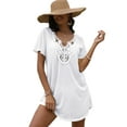 thumbnail image 1 of FOLUNSI Womens Plus size Swimsuit Cover Ups V Neck Lace Crochet Summer Bikini Beach Cover ups Dress for Swimwear S-3XL, 1 of 8