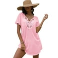 thumbnail image 1 of FOLUNSI Womens Plus size Swimsuit Cover Ups V Neck Lace Crochet Summer Bikini Beach Cover ups Dress for Swimwear S-3XL, 1 of 8