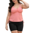 thumbnail image 1 of FOLUNSI Womens Plus size Tankini Swimsuits Two Piece Tummy Control Bathing with Shorts Athletic Swimwear 0XL-5XL, 1 of 8