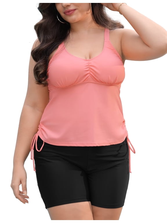 Tankini Swimwear - Plus Size Tummy Control, 2 Piece - 0XL-5XL