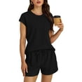 thumbnail image 1 of FOLUNSI Womens Two Piece Sets Casual Cap Sleeve with shorts Lounge Set Vacation Outfits Pajama Sets with Pocket S-XXL, 1 of 8