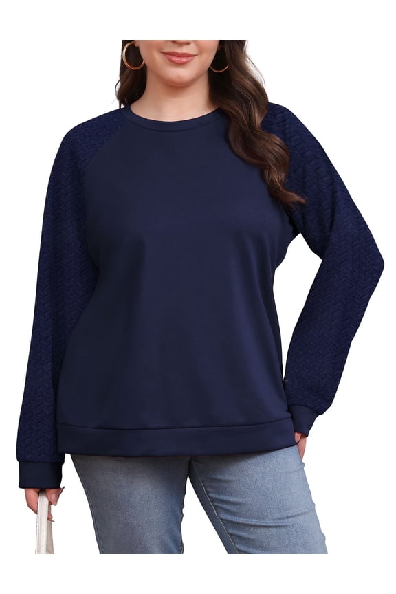 Pullover Sweatshirt - Crew Neck, Long Sleeve - Women's Plus 2XL