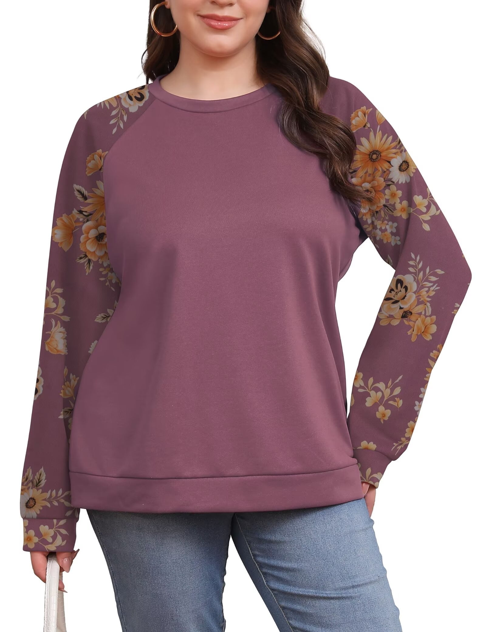 Pullover Sweatshirt - Crew Neck, Long Sleeve - Women's Plus 2XL