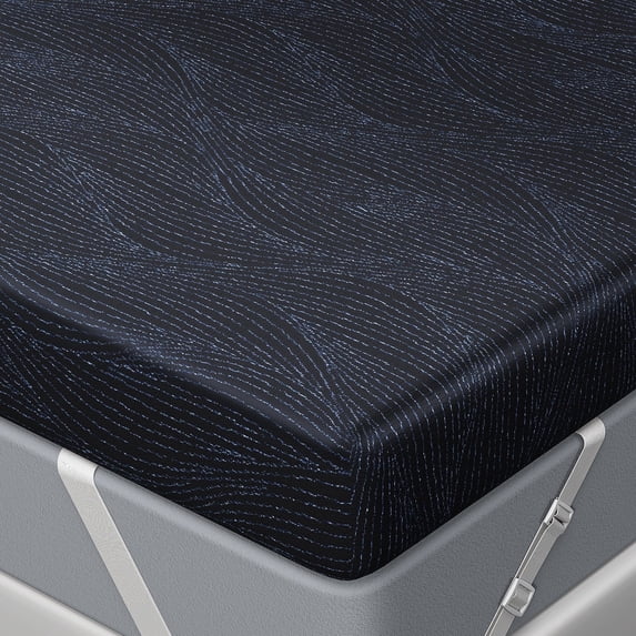 FOLVUTY 3 inch Full Firm Memory Foam Mattress Topper with Cooling Gel, Removable Washable Cover, Pressure Relief, Non-Slip, CertiPUR-US, Black