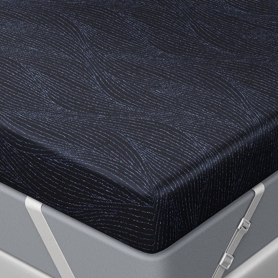 FOLVUTY 4” King Size Firm Memory Foam Mattress Topper with Cooling Gel, Removable Washable Cover, Pressure Relief, Non-Slip, CertiPUR-US, Black