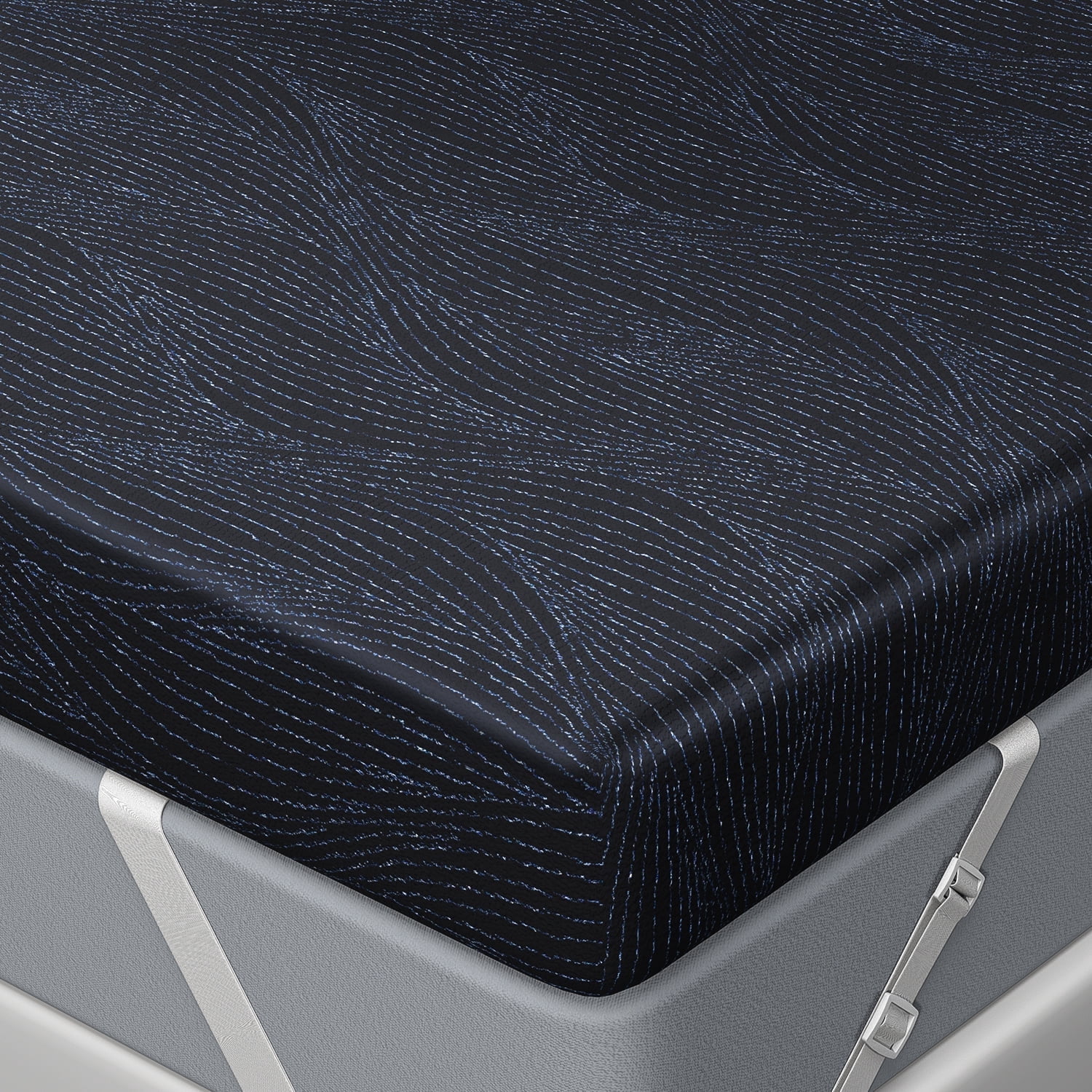 FOLVUTY 3 inch Queen Firm Mattress Topper with Removable Washable Cover, Cooling Gel Memory Foam Mattress Topper, Non-Slip, Pressure Relief, CertiPUR-US Black