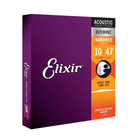 FOLYX 11002 Extra Light Nanoweb Acoustic Guitar Strings, 10-47 Gauge