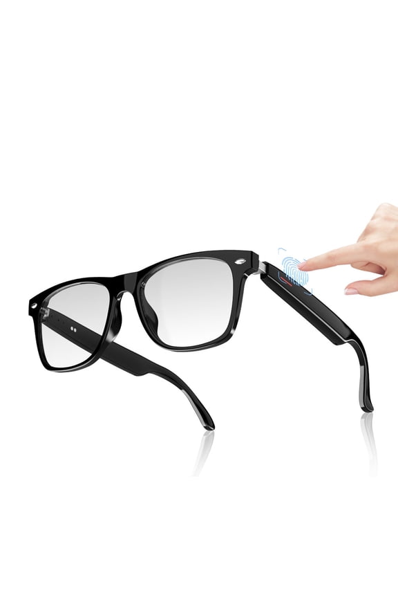 AI Smart Bluetooth Anti-Blue Light Unisex Aviator Fashion Sunglasses, Black