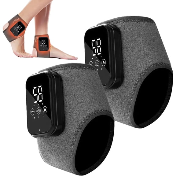 FOLYX Foot Massager, Foot Renew Triple Method Massager with 3 Vibration Modes & 5 Heat Levels, Ankle Massager for Circulation for All Ages Ankle Massage, Pain Relief (2PCS)