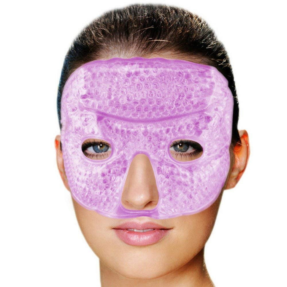 FOMI Hot Cold Gel Bead Facial Eye Mask Lavender Scented Ice Mask for