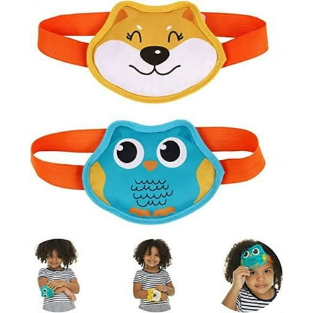 FOMI Kids Hot Cold Gel Ice Packs  2 Pack  Multi-Use Fun Animal Designed Wrap for Head, Eyes, Elbow, Wrist, Ankle, Knee  Pain Relief for Children Boo Boos, Fever, Sinus, Headache  Reusable Compress