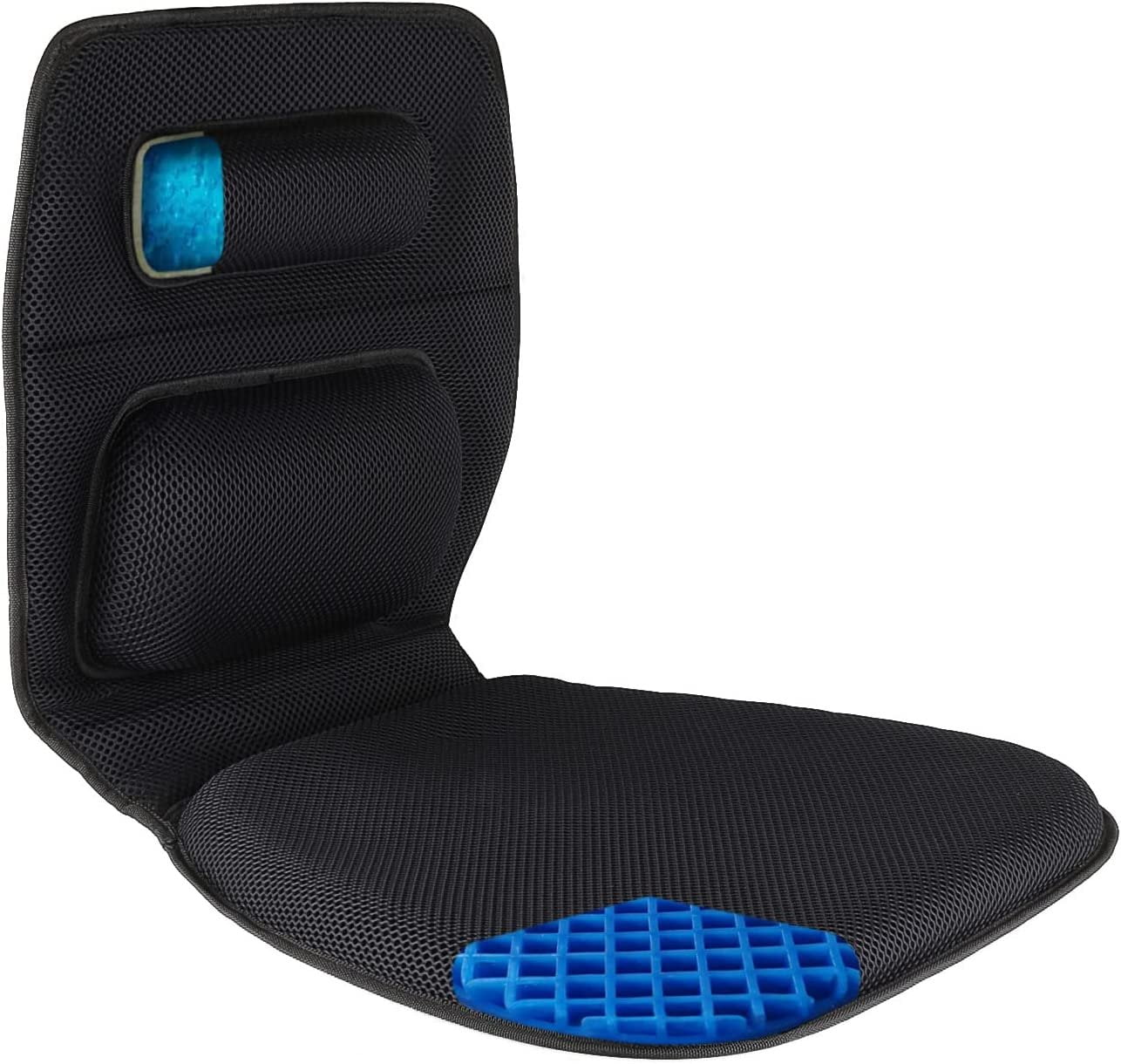 FOMI Premium Gel Cushion and Firm Back Support for Midback Chairs, Wheelchairs  Seat Cushion Pad and Upper Lower Thoracic Lumbar Pillow  Pressure Sore, Coccyx Pain Relief at the Office, Car, or Home