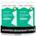 thumbnail image 1 of FOMIN Acidified Deodorant Wipes For Women - 30 Count - Coastal Breeze – Hypoallergenic, pH Balanced Whole Body Wipes - Plastic-Free, Exfoliating & Advanced Odor Control Underarm Body Wipes, 1 of 1