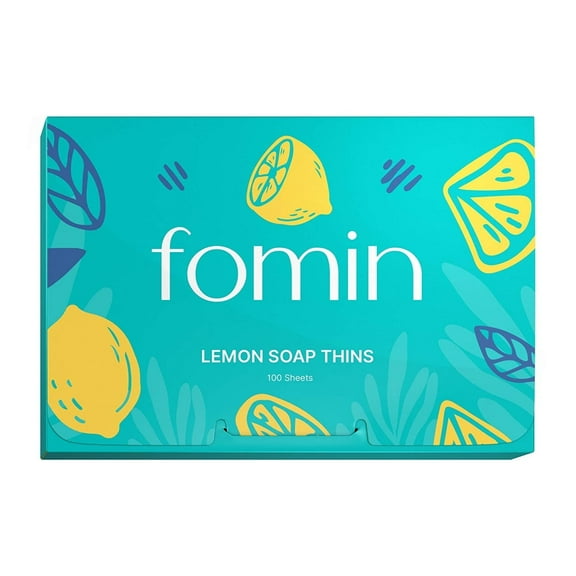 FOMIN - Antibacterial Paper Soap Sheets for Hand Washing - (100 Sheets) Lemon Portable Travel Soap Sheets, Dissolvable Camping Mini Soap, Portable Soap Sheets