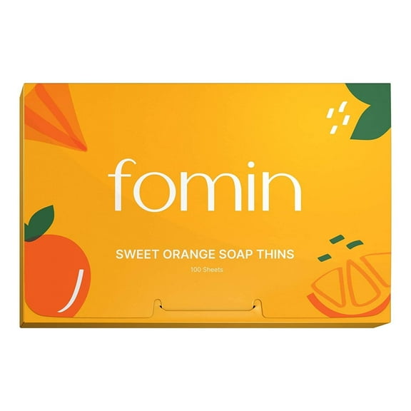 FOMIN - Antibacterial Paper Soap Sheets for Hand Washing - (100 Sheets) Orange Portable Travel Soap Sheets, Dissolvable Camping Mini Soap, Portable Soap Sheets