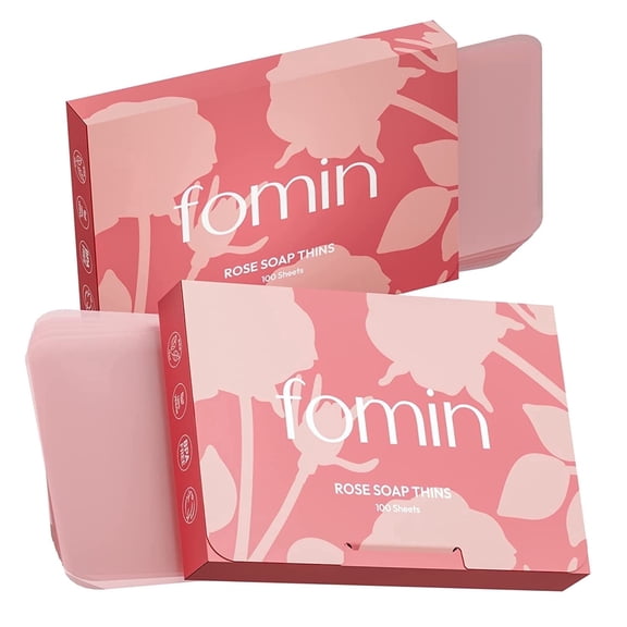 FOMIN - Paper Soap Sheets for Hand Washing - (200 Sheets) Rose Portable Travel Soap Sheets, Dissolvable Camping Mini Soap, Portable Soap Sheets