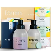 FOMIN - Sustainable Soap Starter Kit - 16 Foaming Hand Soap Tablets + 2 Glass Dispenser Variety Pack Foam Hand Soap Refills, ECO-Friendly Hand Soap Tablets & Compostable Packaging - Makes 128 fl oz