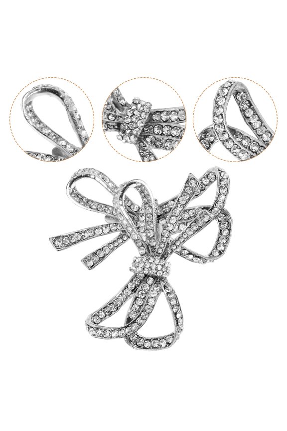 1 Pair Detachable Shoe Jewellery Silver Tone Zinc Alloy Rhinestone Claw Like Clip For High Heels