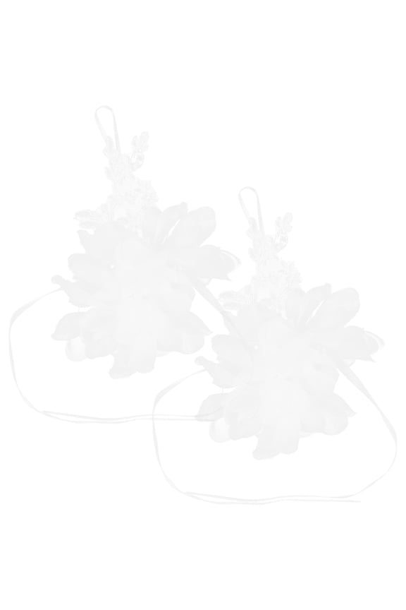 1 Pair Lace Gloves for Banquets Women White Short Length Fingerless