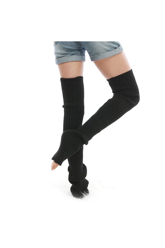1 Pair Soft Leg Warmers for Women Autumn Winter Dance Exercising Knitted Acrylic Fibers