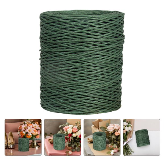 FOMIYES 1 Roll rustic wire Paper Fiber Army Green Use for Floral Arrangements