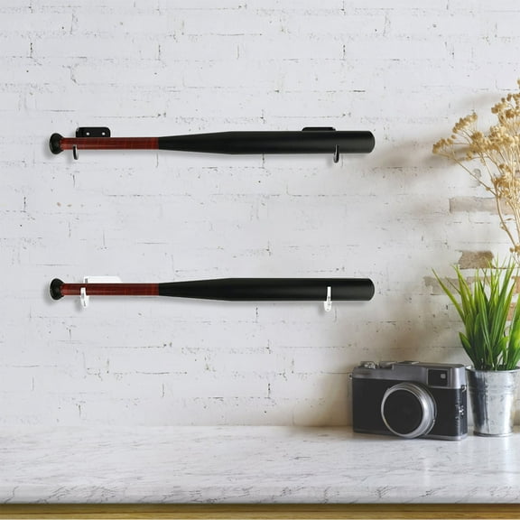 FOMIYES 1 Set Black Acrylic and Metal Wall-mounted Bat Rack for Baseball and Softball Bats 8.2x6.2cm