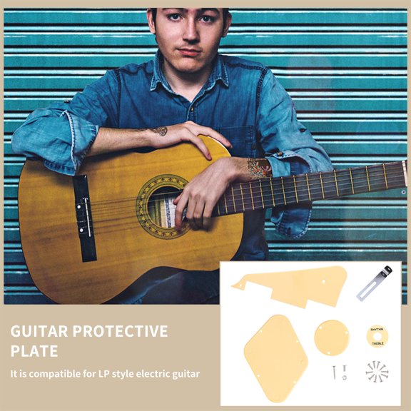 FOMIYES 1 Set Guitar Guard Plate Protection Metal PVC for Electric Guitar Parts