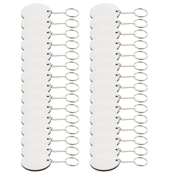 FOMIYES 1Set Durable White Sublimation Blank Tag Key Chain Blanks for Heat Transfer Use