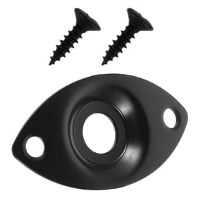 FOMIYES Black Guitar Jack Plate Set for Dust and Design, Easy Installation Accessory