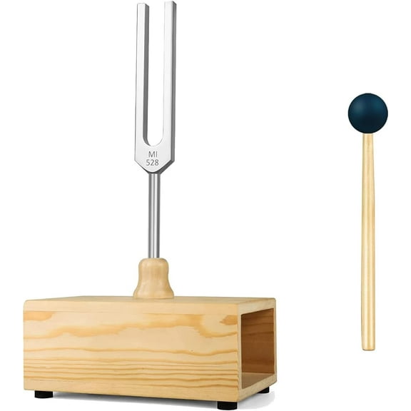 Aluminum Alloy Tuning Fork Set with Wooden Resonator Box for Playing Multi Color 528hz