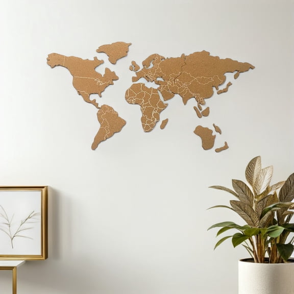 FOMIYES 1Set Decorative Cork Board World Map Shape for Home Office Wall Display