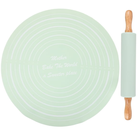 FOMIYES 1 Set of Silicone Baking Mat Bread Baking Rolling Mat Pastry Nonstick Mat with Rolling Pin