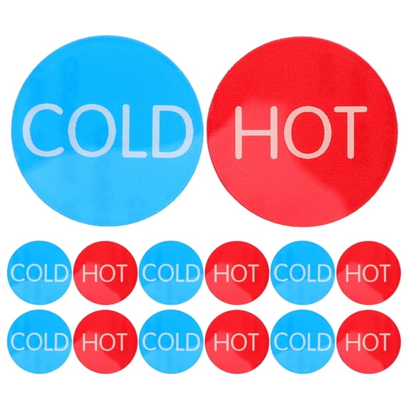 FOMIYES 10 Pairs Hot Cold Water Sticker Label Acrylic Reminder for Faucets in Shopping Center and Hotel