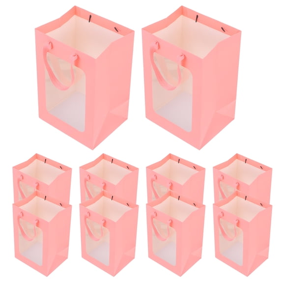 FOMIYES 10-Pack Clear Goodie Bags for Party Favors, Bags for Birthday, Wedding, Shower Packaging