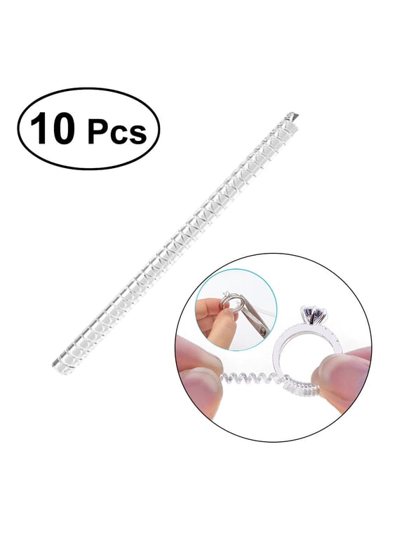 10Pcs Plated Silver Spring Coil Ring Size Adjuster Comfortable Durable Easy to Apply