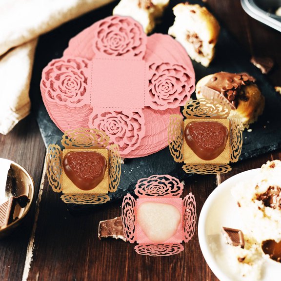 FOMIYES 100 Pcs Truffle Paper Wrappers Chocolate Wrappers for Decorating Dessert Table Events