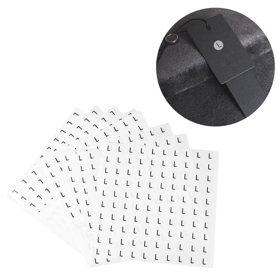 FOMIYES 1000Pcs Label Sticker Round Size Text White Bottom for Clothes Shoes Hats Plastic Material