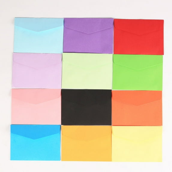FOMIYES 100PCS Assorted Mini Envelopes for Cards Paper Great for Gift Cards and Scrapbooking in Assorted Colors
