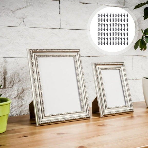FOMIYES 100Pcs Black Frame Turn Button for Frame Backing and Hanging Photos with Easy Installation