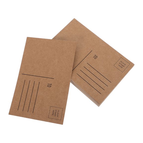 FOMIYES 100Pcs Blank Note Postcards Light Brown with Versatile Writing Surface for Mailing
