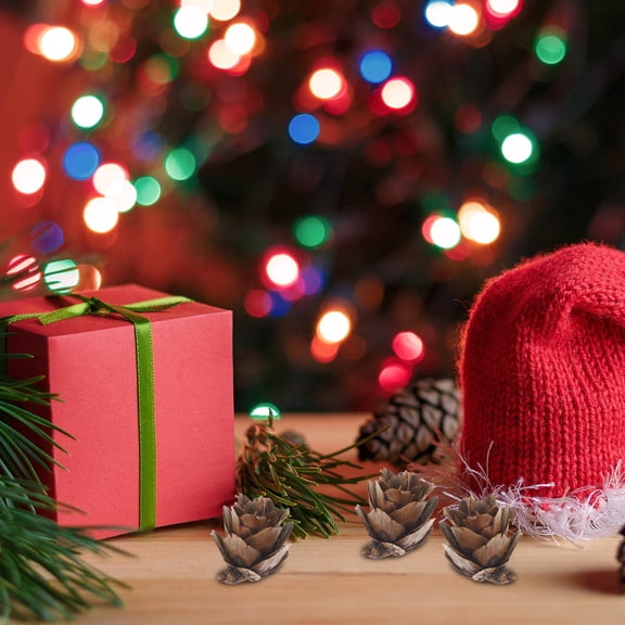 FOMIYES 100Pcs Christmas Pine Cones Ornaments for Tree Mini Pinecones Rustic Charm Assorted