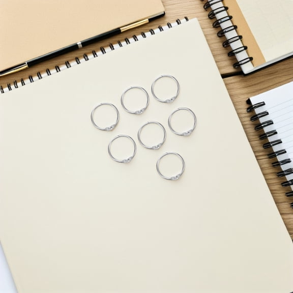 FOMIYES 100Pcs Metal Loose Leaf Binder Rings for Professional Document and Photo Album Binding