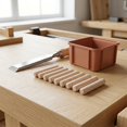 FOMIYES 100Pcs Natural Wood Dowel Rods Fluted Beveled Ends Khaki Round ...