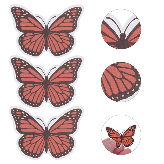 FOMIYES 100Pcs Orange Butterfly Paper Cutouts with Writable Surface for DIY Spring Party Decorations
